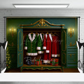 Lofaris Elegant Santas Closet Sweet Christmas Vibe Backdrop